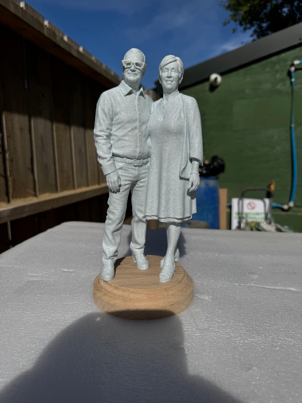 Finished custom StatYou couple statue front view