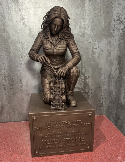 Finished Kelly Stone custom retirement statue front view