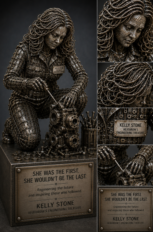 Customer supplied AI reference image for the Kelly Stone retirement statue